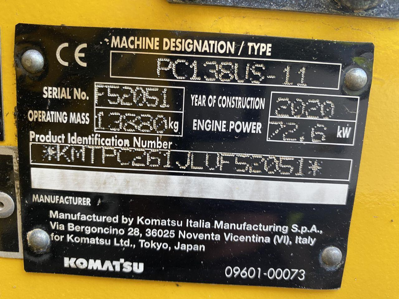 Bæltegravemaskine Komatsu PC138US-11