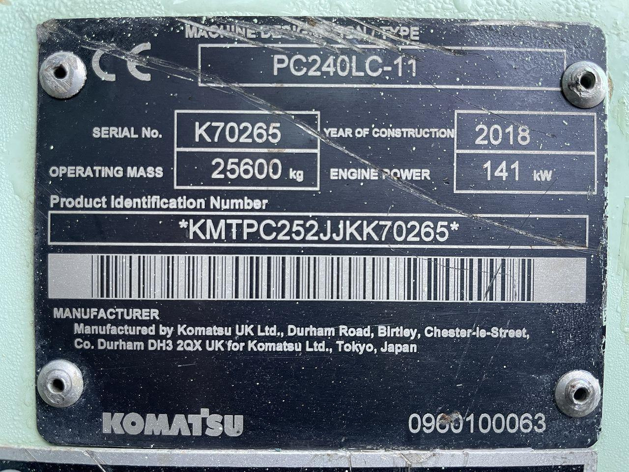 Bæltegravemaskine Komatsu PC240LCD-11