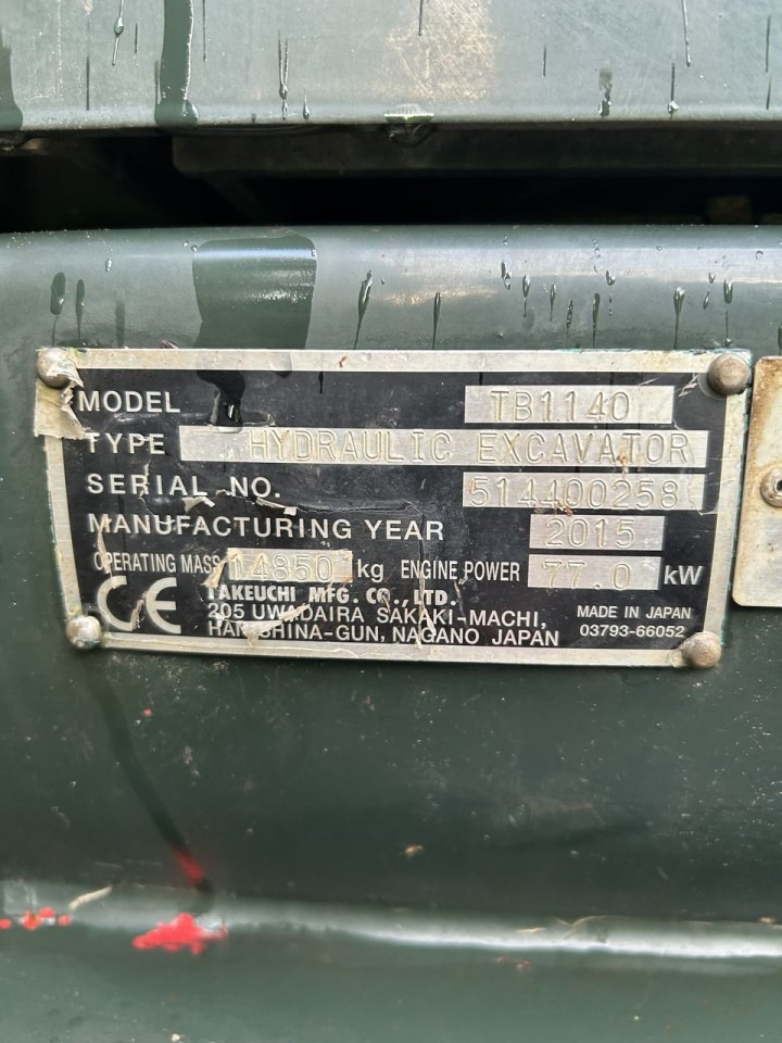 Bæltegravemaskine Takeuchi TB1140