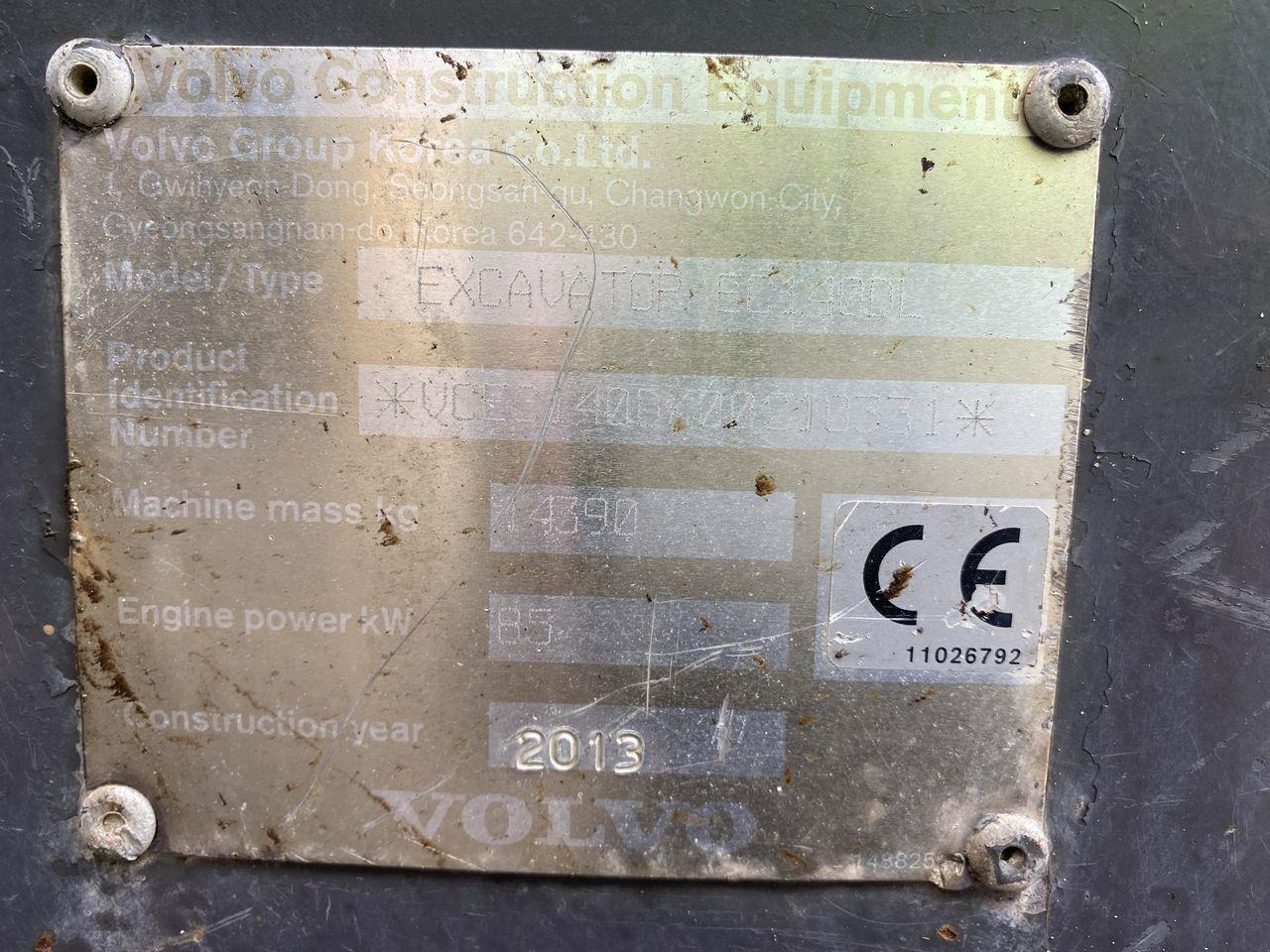 Bæltegravemaskine Volvo EC140