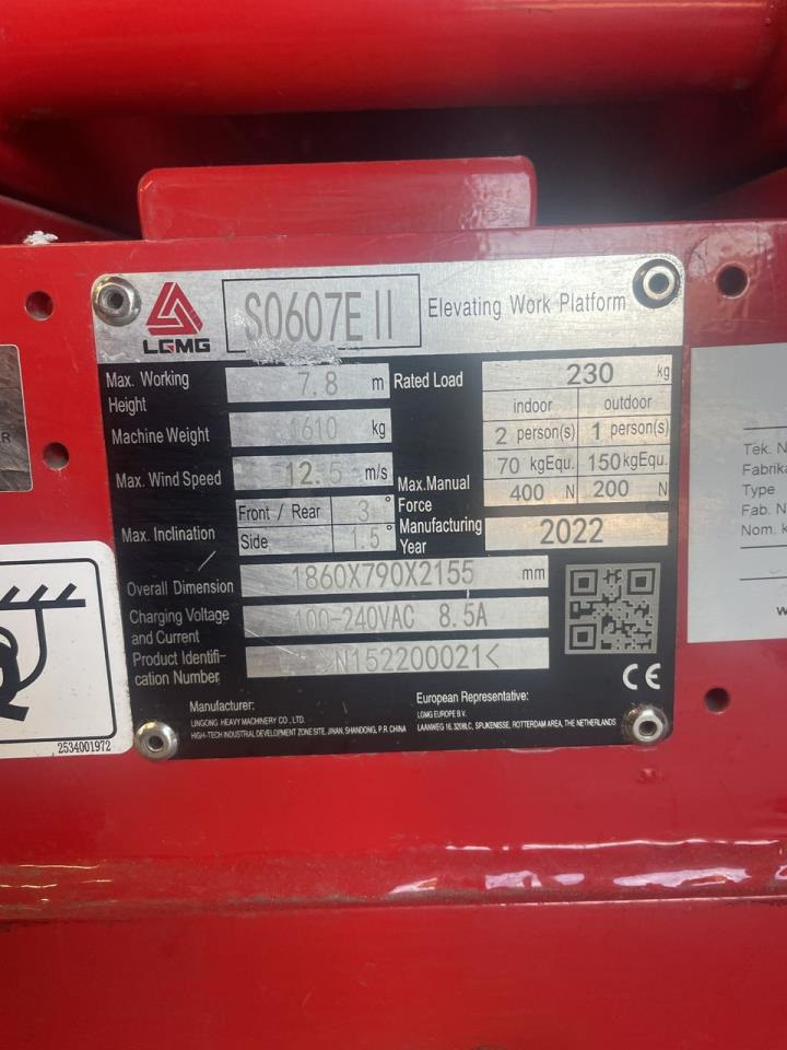 Sakselift LGMG S0607E II