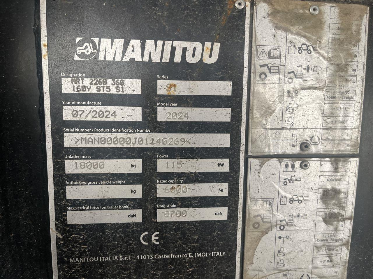 Teleskop truck Manitou MRT2260 VISION+ ST5