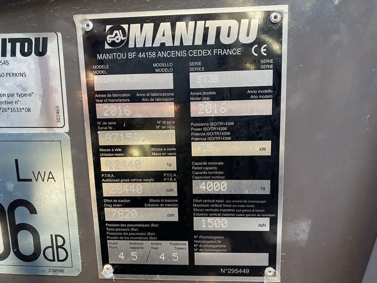 Teleskop truck Manitou MT1840A ST3B