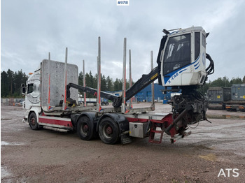 Tømmerbil, Lastbil med kran Log truck Scania R520 with crane: billede 3