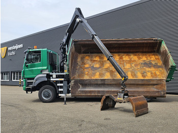 Tipvogn lastbil, Lastbil med kran Tatra T158/II 6X6 / HMF Z CRANE + 2 SIDE TIPPER: billede 3