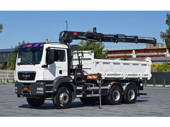 Leje en  MAN TGS 33.360 / 6x4 / HDS HIAB 122 E-2 HIDUO / STEROWANIE RADIOWE / WYWROTKA / HYDROBURTA / AUTOMAT / KLIMA / TEMPOMAT / KAMERA COFANIA / SPROWADZONY MAN TGS 33.360 / 6x4 / HDS HIAB 122 E-2 HIDUO / STEROWANIE RADIOWE / WYWROTKA / HYDROBURTA / AUTOMAT / KLIMA / TEMPOMAT / KAMERA COFANIA / SPROWADZONY: billede 1