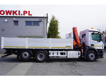Lastbil med lad, Lastbil med kran MERCEDES-BENZ Antos 2540 / Flatbed 15 EPAL / Fassi F165 / 6.1 t / 8 m reach / remote control / rotator / 1600 MTH / steered axle: billede 3
