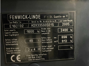 Gaffeltruck 2005 LINDE-FENWICK E16C-02 FORKLIFT: billede 2 Gaffeltruck 2005 LINDE-FENWICK E16C-02 FORKLIFT: billede 2