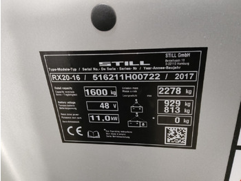 El gaffeltruck Still RX20-16/BRONZE: billede 5 El gaffeltruck Still RX20-16/BRONZE: billede 5