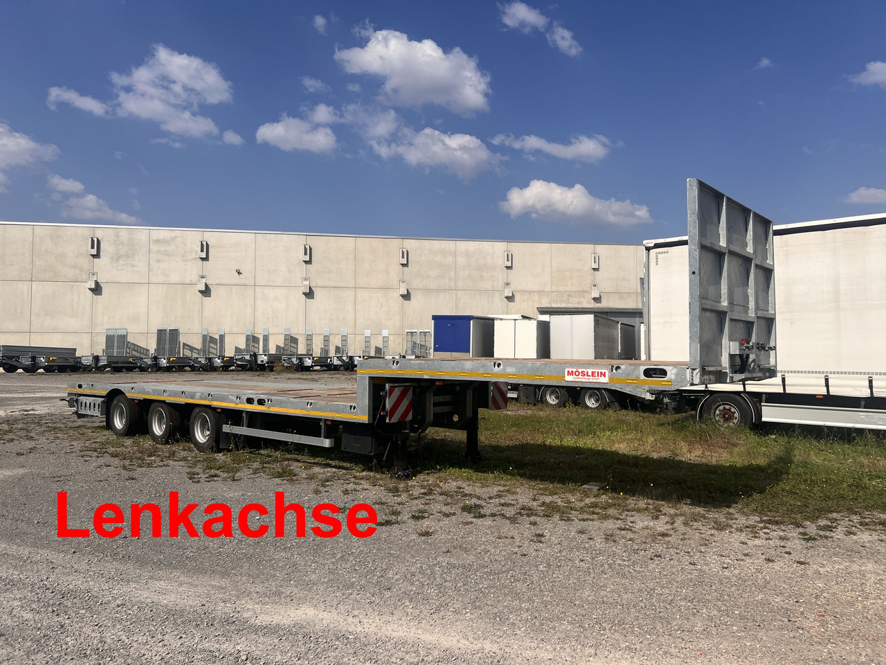 Möslein ST 3 Plato 8,7 3 Achs Satteltieflader Plato 45 t GGfür Fertigteile, Baumaschinen - Nedbygget platform sættevogn: billede 1 Möslein ST 3 Plato 8,7 3 Achs Satteltieflader Plato 45 t GGfür Fertigteile, Baumaschinen - Nedbygget platform sættevogn: billede 1