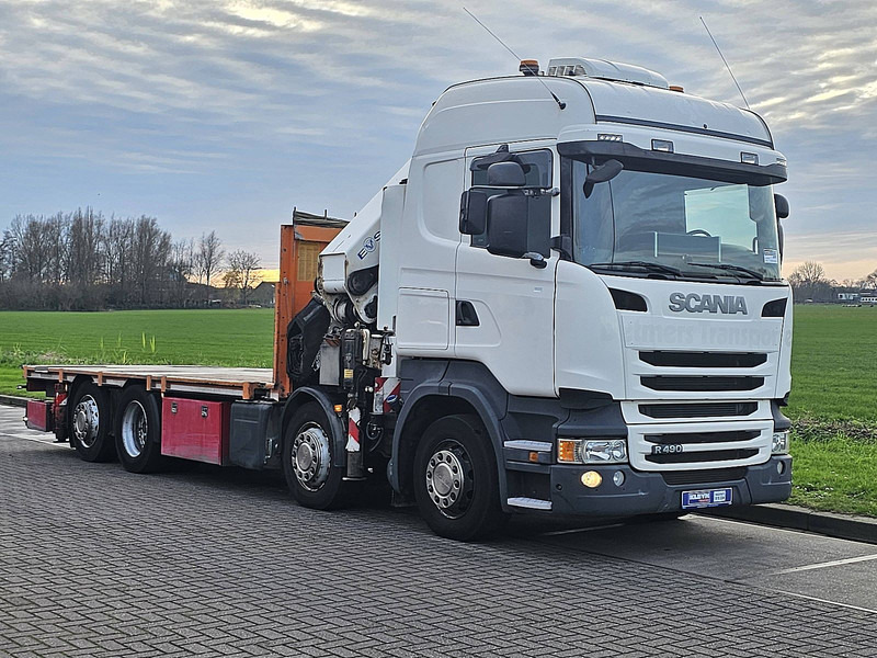 Scania R490 - Lastbil med lad, Lastbil med kran: billede 5 Scania R490 - Lastbil med lad, Lastbil med kran: billede 5
