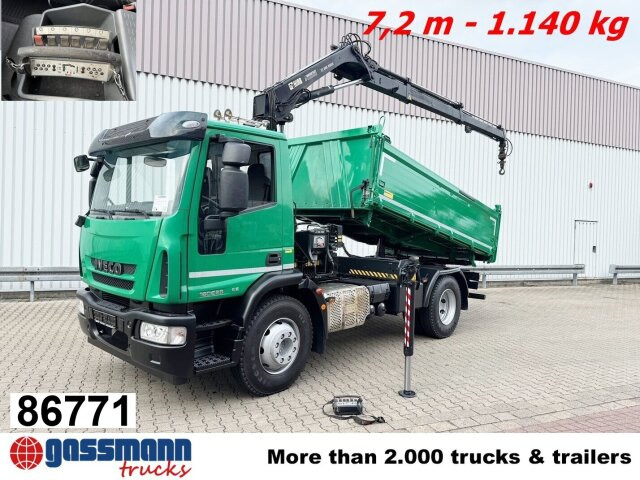 Iveco EuroCargo ML160E28 4x2 mit Kran Hiab XS 088 ES-2 - Tipvogn lastbil, Lastbil med kran: billede 1 Iveco EuroCargo ML160E28 4x2 mit Kran Hiab XS 088 ES-2 - Tipvogn lastbil, Lastbil med kran: billede 1