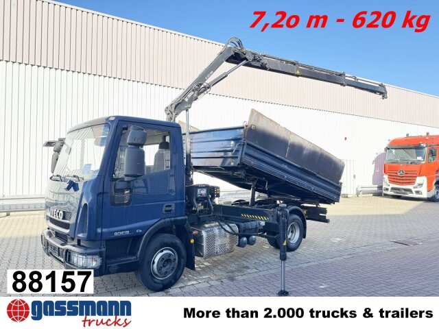 Iveco EuroCargo ML80E19 4x2 mit Kran Hiab XS055B-2 - Tipvogn lastbil, Lastbil med kran: billede 1 Iveco EuroCargo ML80E19 4x2 mit Kran Hiab XS055B-2 - Tipvogn lastbil, Lastbil med kran: billede 1