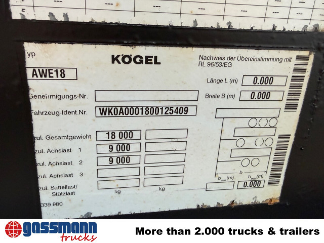 Kögel AWE 18 - Containerbil/ Veksellad påhængsvogn: billede 4 Kögel AWE 18 - Containerbil/ Veksellad påhængsvogn: billede 4