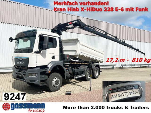 MAN TGS 33.430 6x6 BB CH mit Kran Hiab X-HiDuo 228 - Tipvogn lastbil, Lastbil med kran: billede 1 MAN TGS 33.430 6x6 BB CH mit Kran Hiab X-HiDuo 228 - Tipvogn lastbil, Lastbil med kran: billede 1