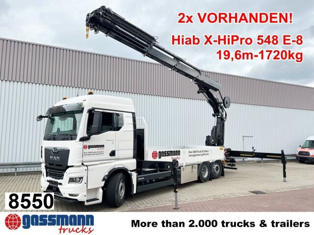 MAN TGX 26.510 6x2-4 LL, Kran Hiab X-HiPro 548 E-8, - Lastbil med lad, Lastbil med kran: billede 1 MAN TGX 26.510 6x2-4 LL, Kran Hiab X-HiPro 548 E-8, - Lastbil med lad, Lastbil med kran: billede 1
