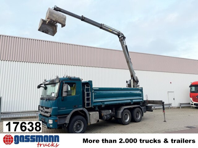 Mercedes-Benz Actros 3348 K 6x4, beidseitig Bormatik, Heckkran - Tipvogn lastbil, Lastbil med kran: billede 1 Mercedes-Benz Actros 3348 K 6x4, beidseitig Bormatik, Heckkran - Tipvogn lastbil, Lastbil med kran: billede 1