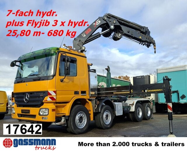 Mercedes-Benz Actros 4146 K 8x4/4, Retarder, Kran Hiab XS 477 - Lastbil kroghejs, Lastbil med kran: billede 1 Mercedes-Benz Actros 4146 K 8x4/4, Retarder, Kran Hiab XS 477 - Lastbil kroghejs, Lastbil med kran: billede 1