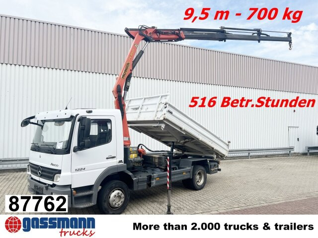 Mercedes-Benz Atego 1224 KK 4x2, 2x AHK, Kran Palfinger PK8501 - Tipvogn lastbil, Lastbil med kran: billede 1 Mercedes-Benz Atego 1224 KK 4x2, 2x AHK, Kran Palfinger PK8501 - Tipvogn lastbil, Lastbil med kran: billede 1
