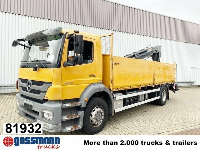 Mercedes-Benz Axor 1833 L 4x2 mit Heckkran Hiab XS 133 K-2 - Lastbil med lad, Lastbil med kran: billede 1 Mercedes-Benz Axor 1833 L 4x2 mit Heckkran Hiab XS 133 K-2 - Lastbil med lad, Lastbil med kran: billede 1
