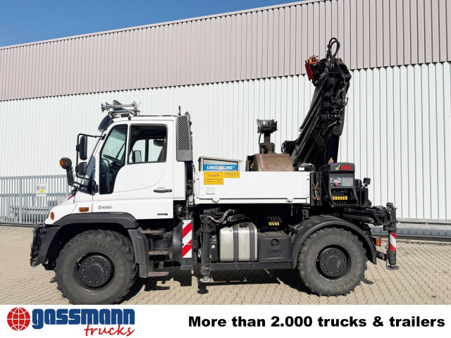 Unimog U400 4x4, Frontzapfwelle, Heckkran Hiab XS - Lastbil med lad, Lastbil med kran: billede 4 Unimog U400 4x4, Frontzapfwelle, Heckkran Hiab XS - Lastbil med lad, Lastbil med kran: billede 4