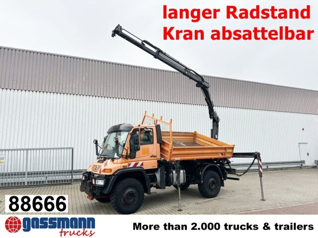 Unimog U500 4x4 405/40 mit Heckkran Hiab 077-1 HiDuo, - Varebil: billede 1 Unimog U500 4x4 405/40 mit Heckkran Hiab 077-1 HiDuo, - Varebil: billede 1