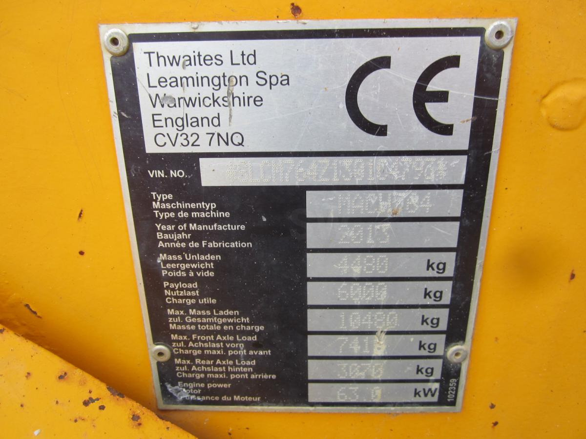Thwaites MACH764 - Knækstyret dumper: billede 3 Thwaites MACH764 - Knækstyret dumper: billede 3