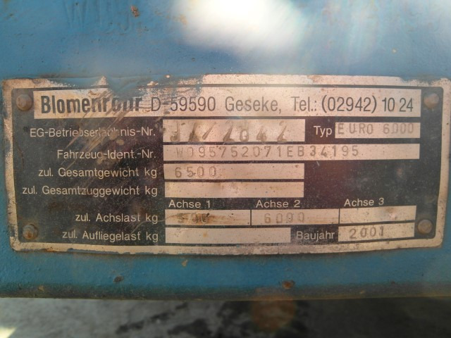 BLOMENROHR J7/2842 - Maskintrailer: billede 5 BLOMENROHR J7/2842 - Maskintrailer: billede 5