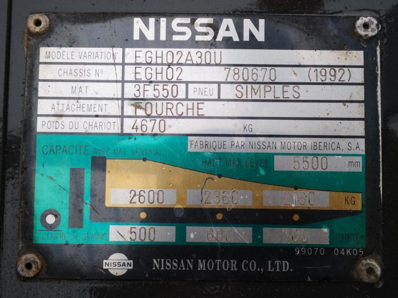 Diesel gaffeltruck Nissan EGH02A30U: billede 7