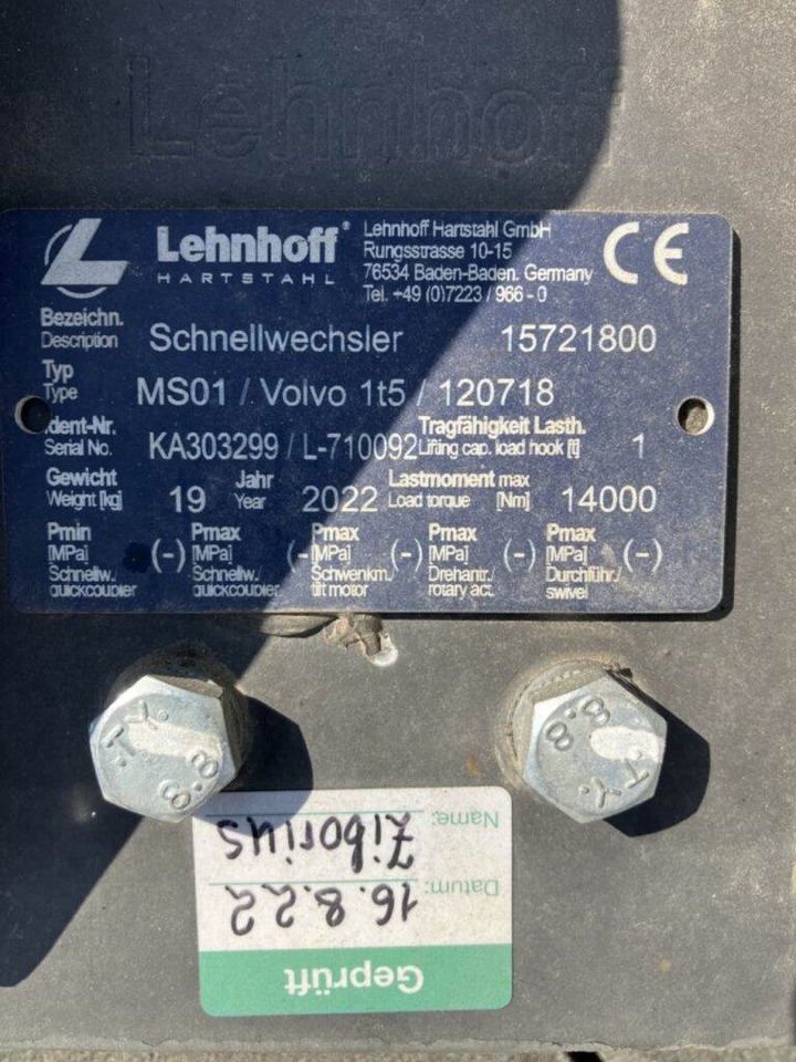 Lehnhoff Schnellwechsler mech. - Hurtigskift: billede 3 Lehnhoff Schnellwechsler mech. - Hurtigskift: billede 3