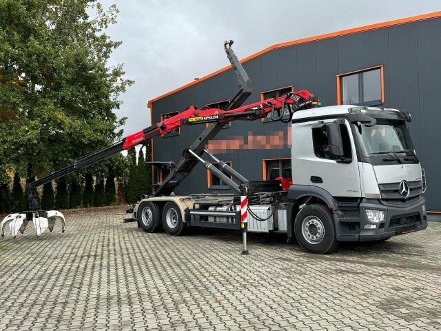 Mercedes-Benz ACTROS 2546 6x2 Abrollkip Kran Palfinger Q150Z95 - Lastbil kroghejs, Lastbil med kran: billede 2 Mercedes-Benz ACTROS 2546 6x2 Abrollkip Kran Palfinger Q150Z95 - Lastbil kroghejs, Lastbil med kran: billede 2