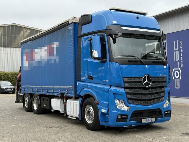 Mercedes-Benz Actros 6x2 Pritsche Kran Palfinger PK34002 + JIB - Lastbil med presenning, Lastbil med kran: billede 1 Mercedes-Benz Actros 6x2 Pritsche Kran Palfinger PK34002 + JIB - Lastbil med presenning, Lastbil med kran: billede 1