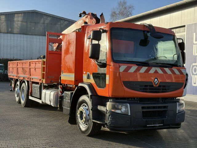 Renault Premium Lander Pritsche mit Kran FASSI - Lastbil med kran, Lastbil med lad: billede 1 Renault Premium Lander Pritsche mit Kran FASSI - Lastbil med kran, Lastbil med lad: billede 1