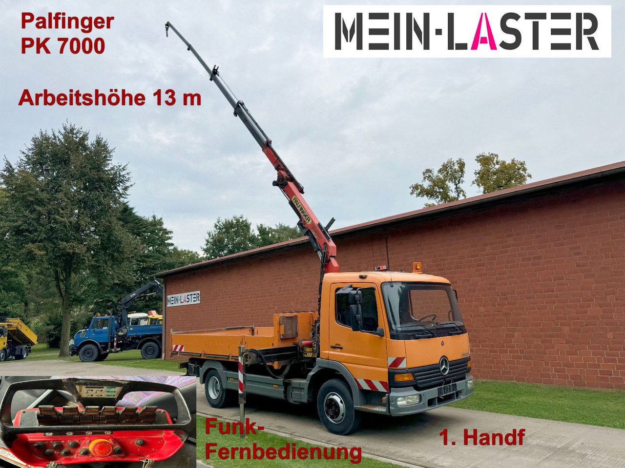 Mercedes-Benz 815 Pritsche Palfinger PK 7000 13 m Funk + AHK Mercedes-Benz 815 Pritsche Palfinger PK 7000 13 m Funk + AHK - Ladbil: billede 1 Mercedes-Benz 815 Pritsche Palfinger PK 7000 13 m Funk + AHK Mercedes-Benz 815 Pritsche Palfinger PK 7000 13 m Funk + AHK - Ladbil: billede 1