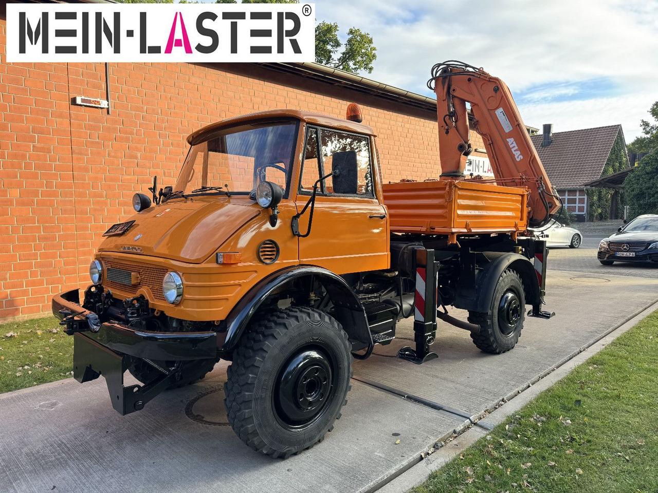 Unimog U 1100 Atlas AK 3006 nur 14.215 km-1. Hand - Lastbil med kran, Lastbil med lad: billede 2 Unimog U 1100 Atlas AK 3006 nur 14.215 km-1. Hand - Lastbil med kran, Lastbil med lad: billede 2