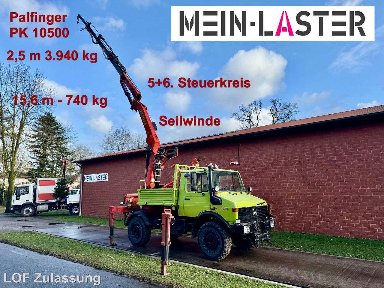 Unimog U 1650 PK 10500 Kran 15 m max. 3,9 t Seilwinde - Lastbil med kran: billede 1 Unimog U 1650 PK 10500 Kran 15 m max. 3,9 t Seilwinde - Lastbil med kran: billede 1