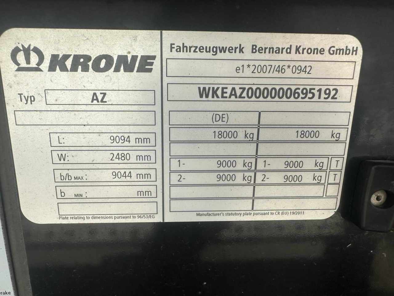 Krone AZW 18 AZW 18 - Containerbil/ Veksellad påhængsvogn: billede 2 Krone AZW 18 AZW 18 - Containerbil/ Veksellad påhængsvogn: billede 2
