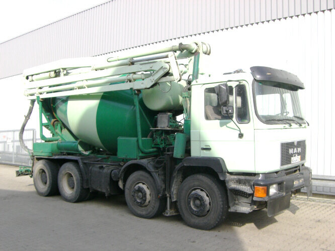 MAN 33.292 8x4 33.292 8x4 Mischer Stetter 7m³ mit Pumpe Schwing 21m, 6-Zylinder - Betonbil: billede 1 MAN 33.292 8x4 33.292 8x4 Mischer Stetter 7m³ mit Pumpe Schwing 21m, 6-Zylinder - Betonbil: billede 1
