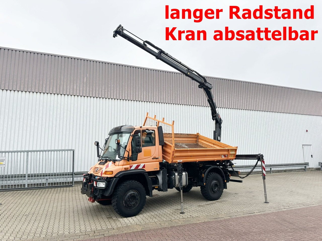 Unimog U500 4x4 U500 4x4 405/40 mit Heckkran Hiab 077-1 HiDuo, absattelbar, Funk - Varebil: billede 1 Unimog U500 4x4 U500 4x4 405/40 mit Heckkran Hiab 077-1 HiDuo, absattelbar, Funk - Varebil: billede 1