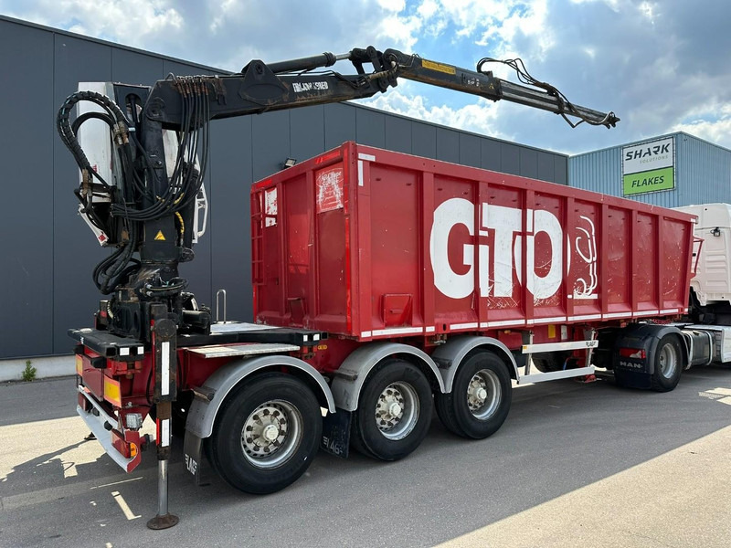 LAG 3-AXLES ALU BOX + CRANE JONSORED 1090 DT-CORTO + CABIN - 2x EXTENDABLE - 5/6 F - BELGIAN PAPERS - Åben sættevogn: billede 2 LAG 3-AXLES ALU BOX + CRANE JONSORED 1090 DT-CORTO + CABIN - 2x EXTENDABLE - 5/6 F - BELGIAN PAPERS - Åben sættevogn: billede 2