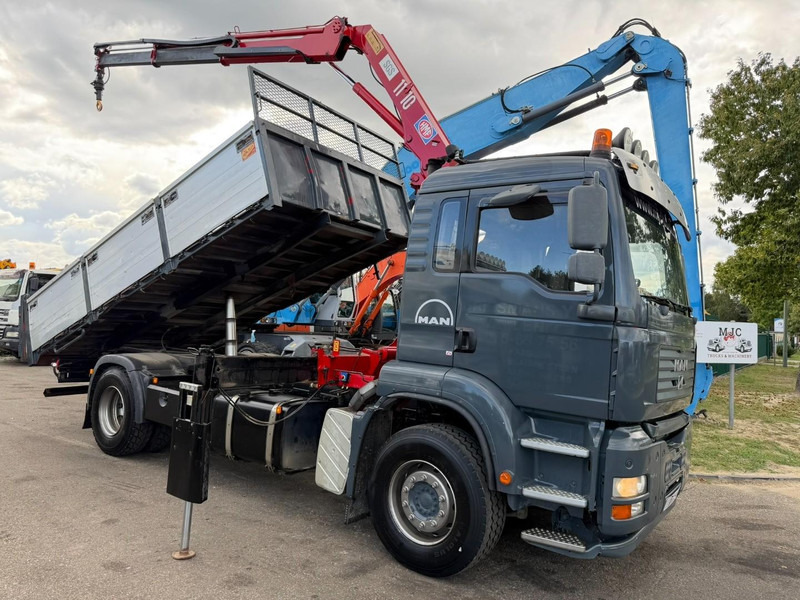 MAN TGA 18.350 4x2 TIPPER + CRANE HMF 1110 K2 + ROTATOR - STEEL SPRING / BLATT / BALLESTAS / LAMES - BE TRUCK - Tipvogn lastbil, Lastbil med kran: billede 1 MAN TGA 18.350 4x2 TIPPER + CRANE HMF 1110 K2 + ROTATOR - STEEL SPRING / BLATT / BALLESTAS / LAMES - BE TRUCK - Tipvogn lastbil, Lastbil med kran: billede 1