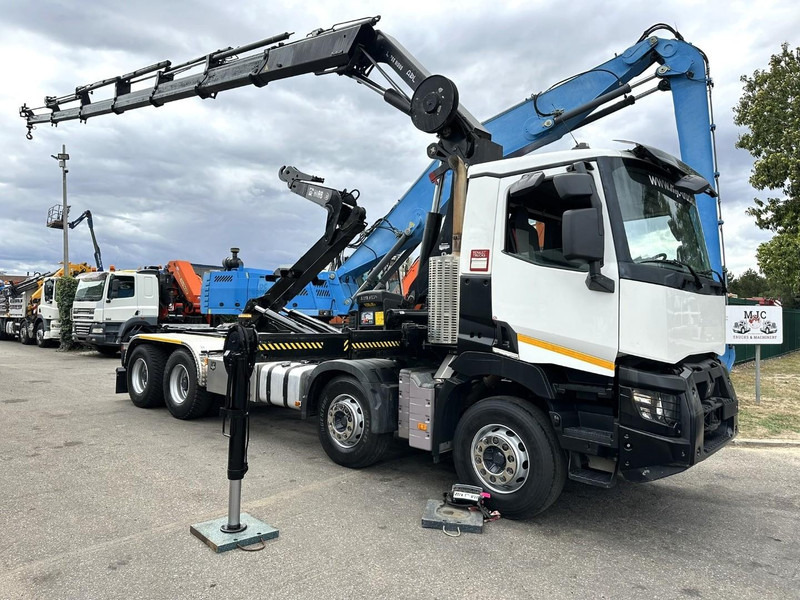 Renault C460 8x4 HOOKLIFT + (19m!) CRANE HIAB 288 E-6 HIDUO - RADIO - 5/6 F - STEEL SPRING / HUB REDUCTION - BE TRUCK - Lastbil kroghejs, Lastbil med kran: billede 1 Renault C460 8x4 HOOKLIFT + (19m!) CRANE HIAB 288 E-6 HIDUO - RADIO - 5/6 F - STEEL SPRING / HUB REDUCTION - BE TRUCK - Lastbil kroghejs, Lastbil med kran: billede 1