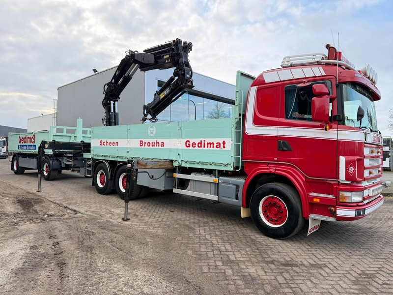Scania 164L-480 V8 6x4 BAUSTOFF + KRAN HIAB 350-4 + JIB 90-4 - *TOP ZUSTAND* - ROTATOR - RADIO - RETARDER - BLATT / AP ACHSEN - BELGISCHE LKW - Lastbil med lad, Lastbil med kran: billede 2 Scania 164L-480 V8 6x4 BAUSTOFF + KRAN HIAB 350-4 + JIB 90-4 - *TOP ZUSTAND* - ROTATOR - RADIO - RETARDER - BLATT / AP ACHSEN - BELGISCHE LKW - Lastbil med lad, Lastbil med kran: billede 2