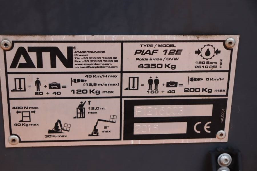 ATN PIAF 12E Electric, 12m Working Height, 5m Reach, T - Bomlift: billede 3 ATN PIAF 12E Electric, 12m Working Height, 5m Reach, T - Bomlift: billede 3