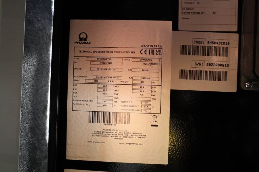 Pramac GPW60I/FS5 Valid inspection, *Guarantee! Diesel, 6 - Strømgenerator: billede 2 Pramac GPW60I/FS5 Valid inspection, *Guarantee! Diesel, 6 - Strømgenerator: billede 2