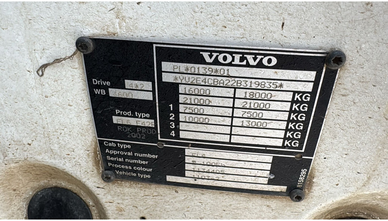 Lastbil chassis Volvo FL 220 (FULL STEEL SUSP. / 10 BOLTS / 18 TONS / VERY CLEAN CHASSIS !!! / CHASSIS 5.50M LENGHT): billede 19
