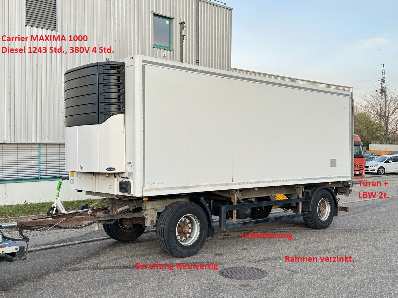 ROHR RAK/18 TK Tiefkühl MAXIMA 1000 Türen LBW 2t BPW - Kølevogn påhængsvogn: billede 1 ROHR RAK/18 TK Tiefkühl MAXIMA 1000 Türen LBW 2t BPW - Kølevogn påhængsvogn: billede 1