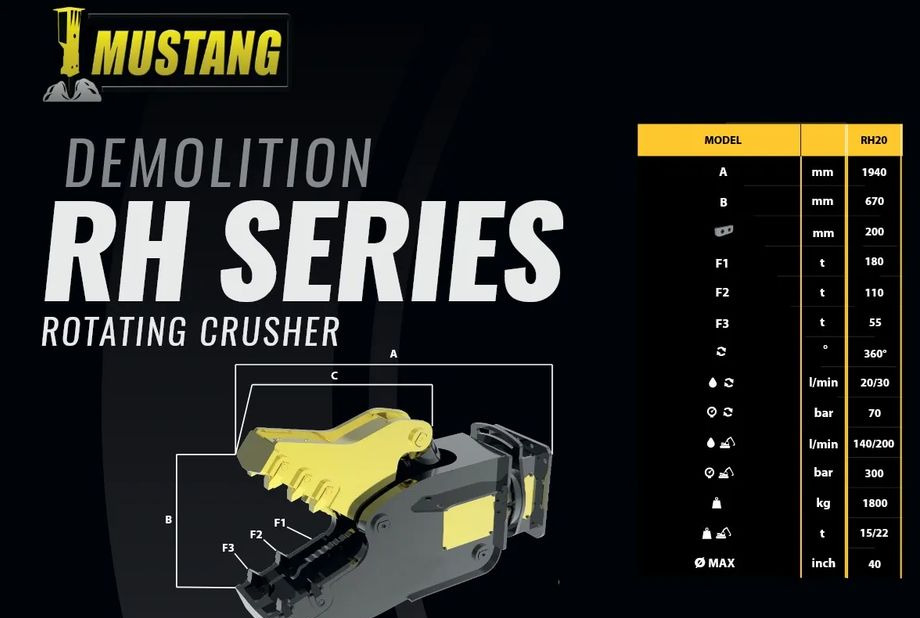 Inny Nowe szczęki kruszące MUSTANG HAMMER RH 20, 1800 KG - Udstyr for Entreprenørmaskin: billede 2 Inny Nowe szczęki kruszące MUSTANG HAMMER RH 20, 1800 KG - Udstyr for Entreprenørmaskin: billede 2