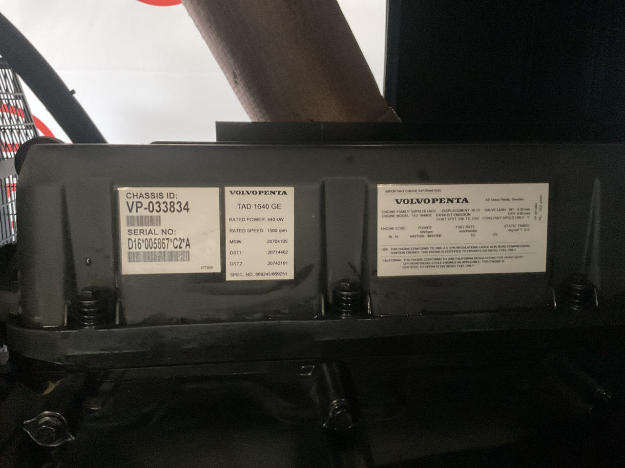 Volvo 500KVA, Generatorset. Like brand new. 98 Running hours since new! - Strømgenerator: billede 3 Volvo 500KVA, Generatorset. Like brand new. 98 Running hours since new! - Strømgenerator: billede 3