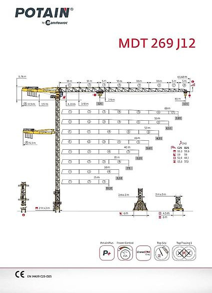 Potain MDT 269 J 12 - Tårnkran: billede 1 Potain MDT 269 J 12 - Tårnkran: billede 1